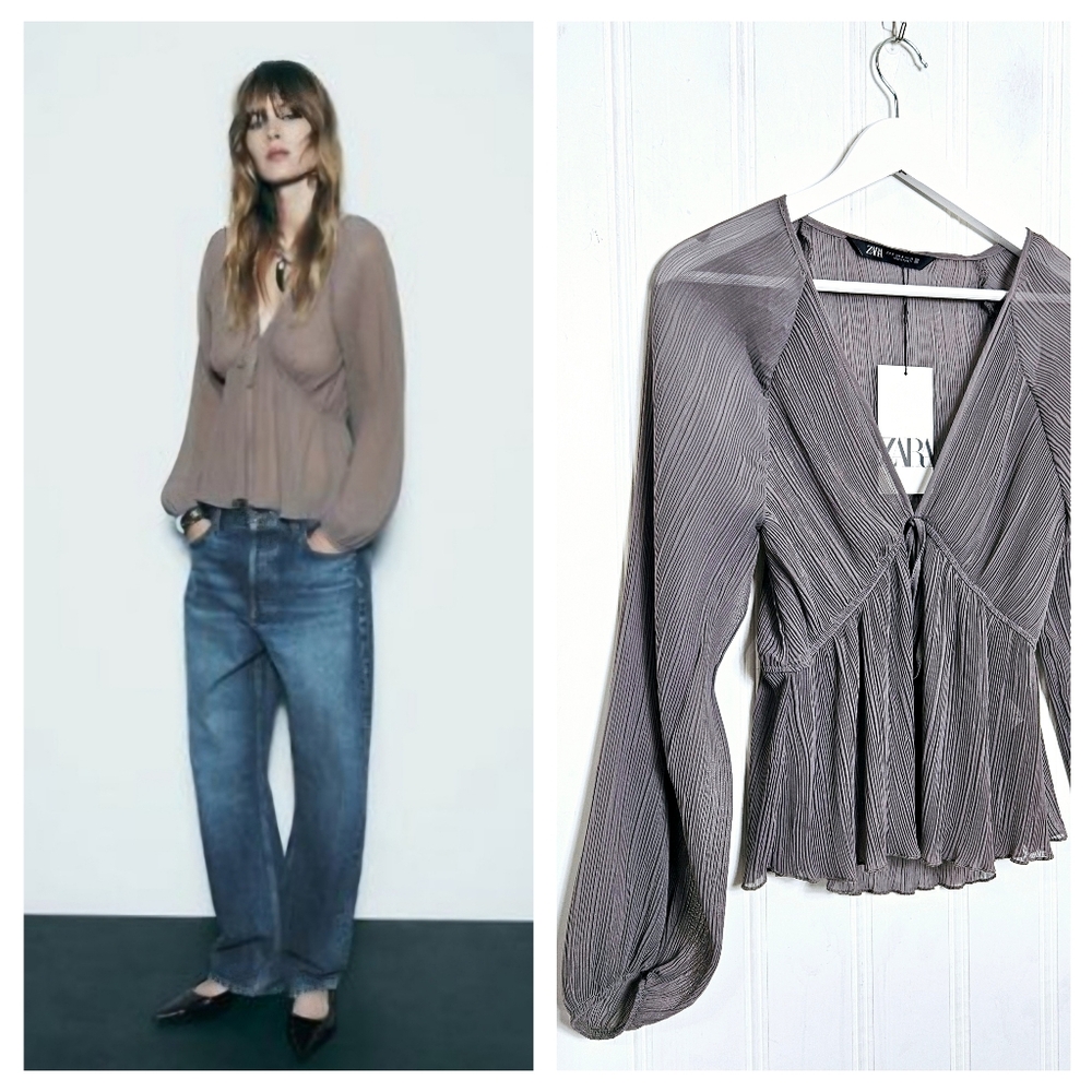 Zara Taupe Blouse